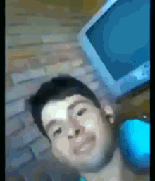 Tv falls on head guy
